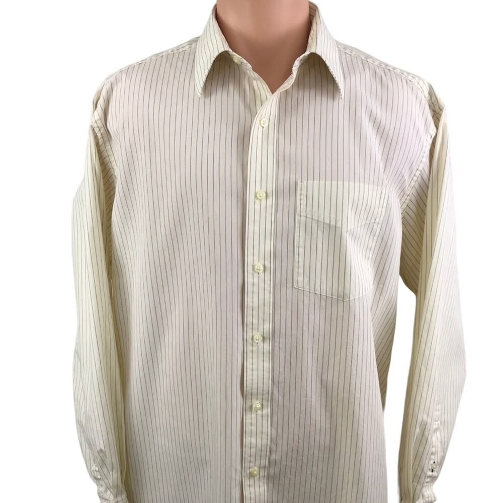 Tommy Hilfiger Ithaca Button Front Dress Shirt Striped Size 16.5 Large